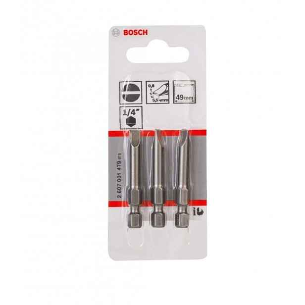 Bosch - Sada bitů S0,8x5,5, délka 49 mm, 3 ks 2607001479