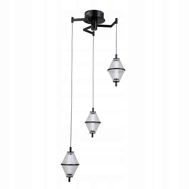 Fuente, Moderní, dekorativní, černá závěsná Led lampa, 15W, 3000K