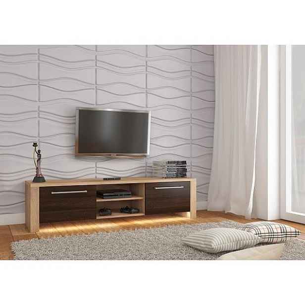 TV stolek Helix New bez osvětlení, hnědý dub sonoma