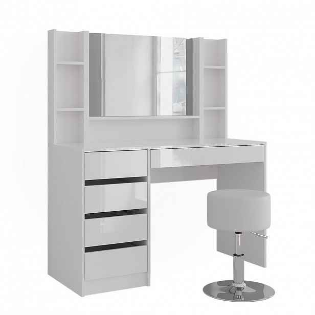 Vicco TOALETNÍ STOLEK Sherry Bílá/bílý vysoký lesk 119.8 cm 5 dílů