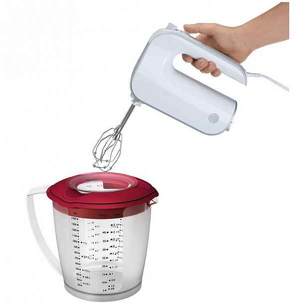 Červená odměrka s víčkem Westmark Helena, 1,4 l