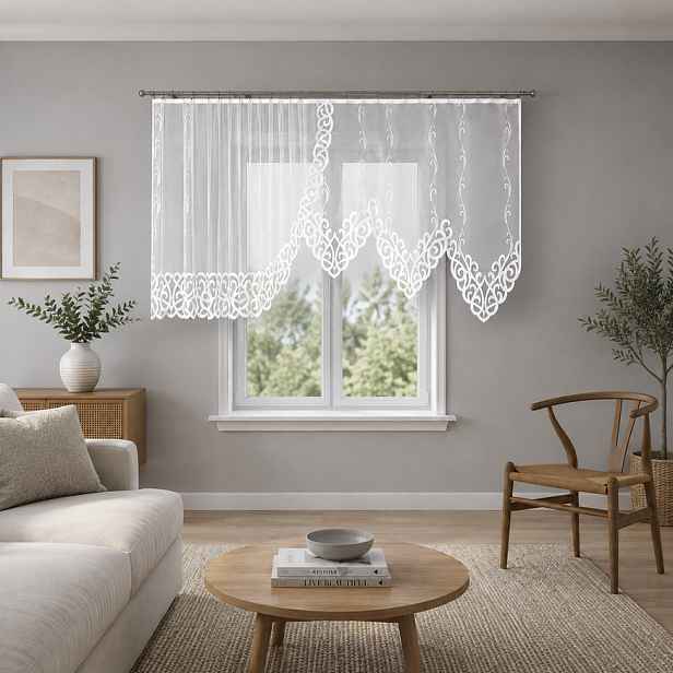 Dekorační krátká vzorovaná záclona na žabky HERMINA 400x140 cm MyBestHome