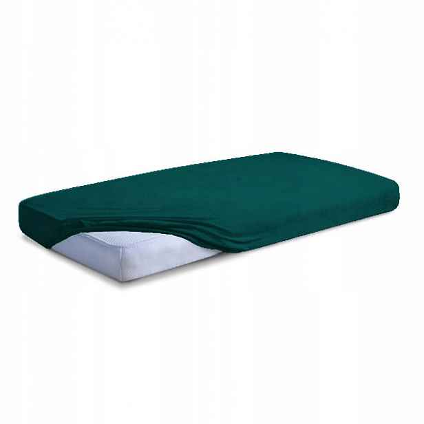 Froté Prostěradlo s gumou 210/220x190/200 Premium Tmavě zelené