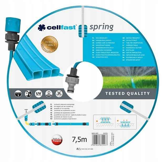 Hadice 1/2" tříkanálová 7,5 m 19-021 Spring Cellfast