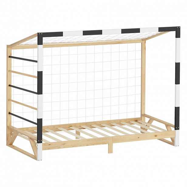ML-DESIGN DĚTSKÁ postel ve tvaru fotbalové branky 90 x 200 cm, černobílá