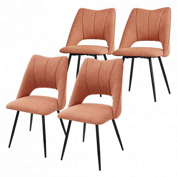 ML-DESIGN JÍDELNÍŽIDLA, SADA 4 KS, oranžový látkový potah
