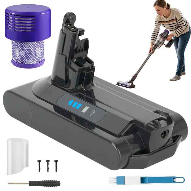Do Dyson V10 Náhradní baterie 3900 Mah s pojistkou a Hepa filtrem