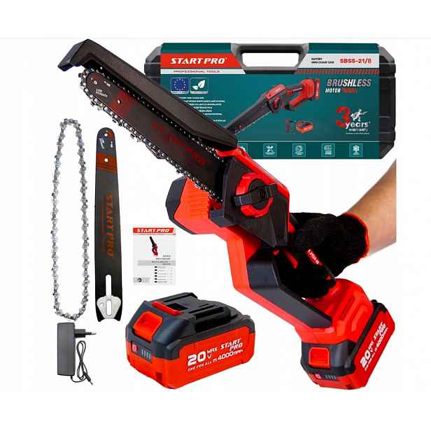Mini akumulátorová pila 20V 8" akumulátor 4Ah nabíječka Pila
