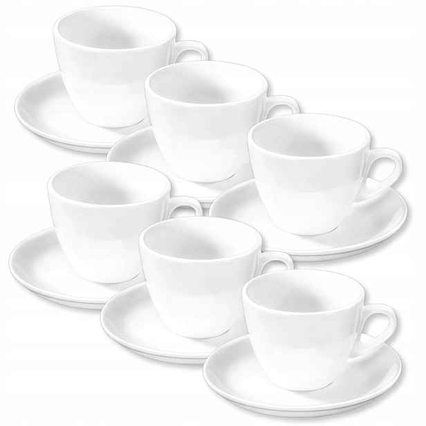 Sada 6 šálků s podšálkem Premium na kávu Porcelánové 190 ml Wilmax