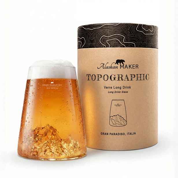 Sklenice Long Drink Gran paradiso Topographic