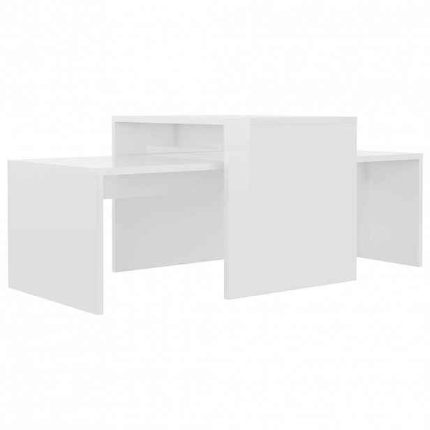 vidaXL Set konferenčních stolků bílý vysoký lesk 100x48x40 cm kompozit