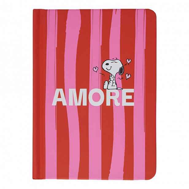 PEANUTS Notýsek A6 "Amore" - červená/růžová