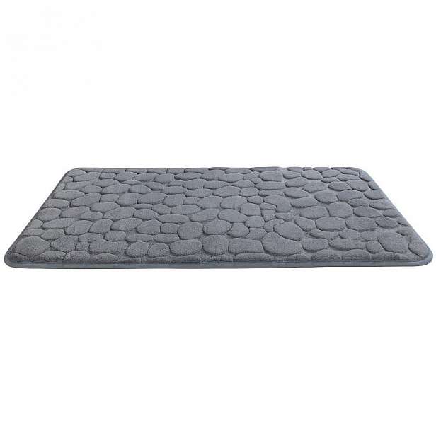 Šedá koupelnová předložka s pamětovou pěnou Wenko Grey, 80 x 50 cm