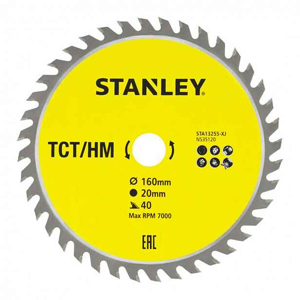 Stanley - Pilový kotouč na dřevo 160x20 mm, 40 zubů STA13255-XJ