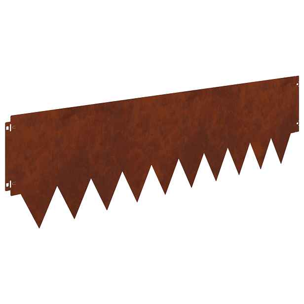 vidaXL Okraj trávníku 20 ks 103 x 30 cm Ocel Rezavá