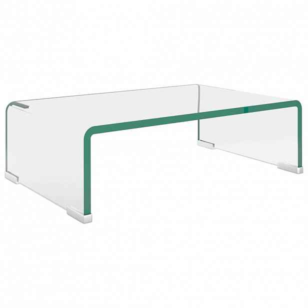 vidaXL TV stolek / podstavec na monitor čiré sklo 40x25x11 cm