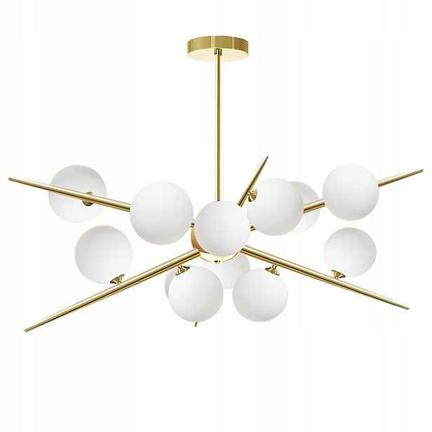 Závěsná Stropní Lampa Zlaté Skleněné Koule Glamour Moderní 12 G9