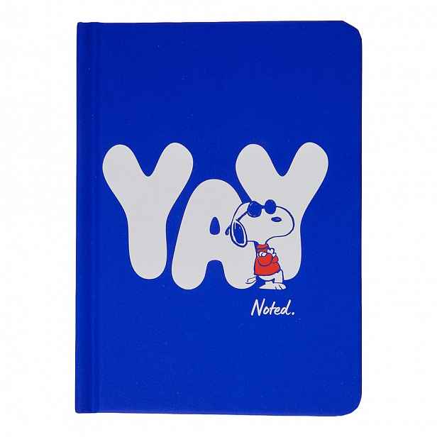 PEANUTS Notýsek A6 "Yay" - modrá