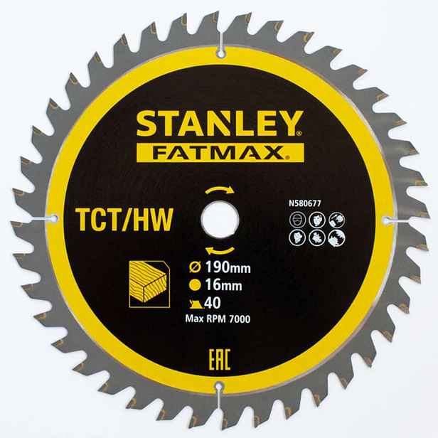 Stanley - Pilový kotouč na dřevo 190x16 mm, 40 zubů STA13365-XJ
