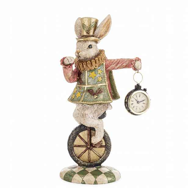 Figurka Pierrot Králík s hodinami Králíček hodinami Dekorace Figurka Dárek