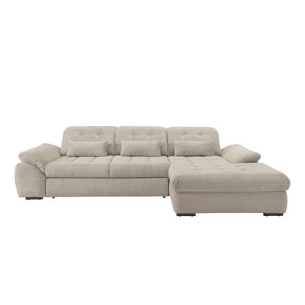 P & B ROHOVÁ SEDAČKA, textil, béžová