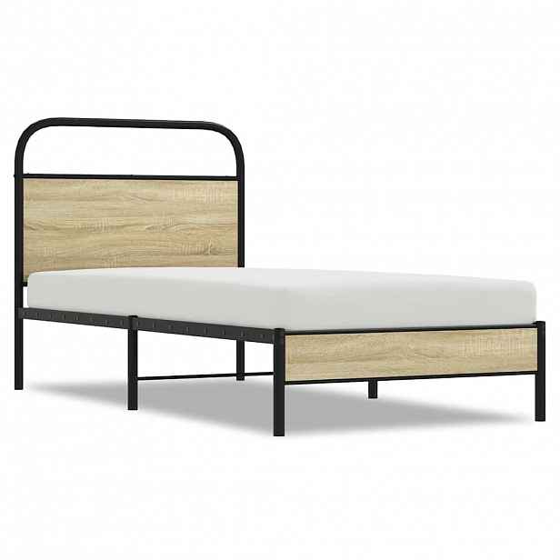 vidaXL Rám postele bez matrace 75x190 cm dub sonoma kompozitní dřevo