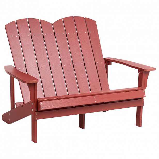 Beliani ZAHRADNÍ LAVICE Adirondack 125 cm Červená
