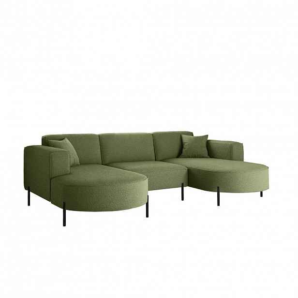 Kaiser Möbel ROHOVÁ SEDAČKA designová Modena U Rein tkanina Quelle Olivová