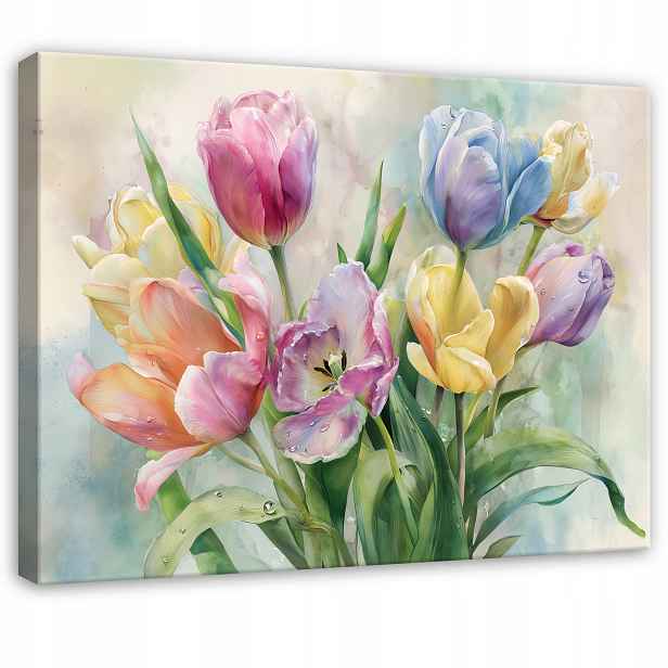 Obraz Květiny Abstrakce Tulipány Do Ložnice Obývacího Pokoje Na Plátně 120x80