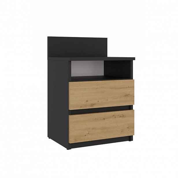 RAUMHIRSCH FURNITURE NOČNÍ STOLEK antracitový, Artisan 40/59/32