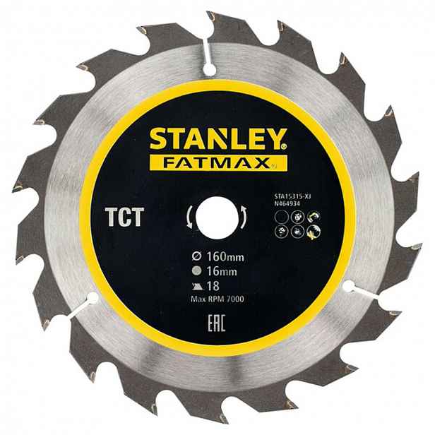 Stanley - Pilový kotouč na dřevo 160x16 mm, 18 zubů STA15315-XJ