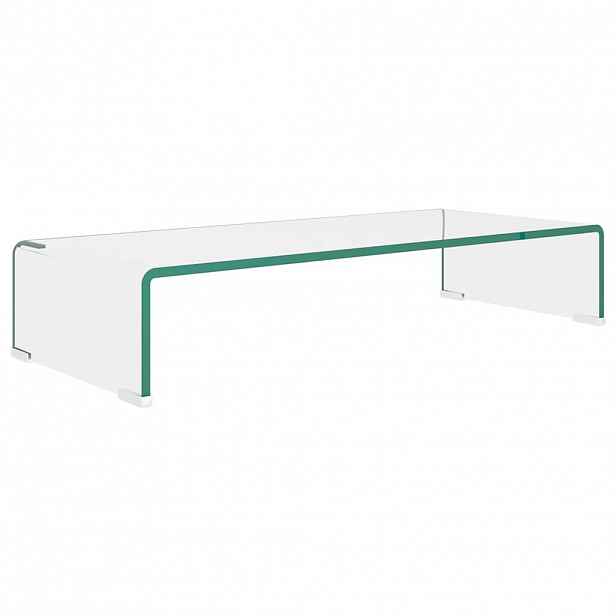 vidaXL TV stolek / podstavec na monitor čiré sklo 70x30x13 cm