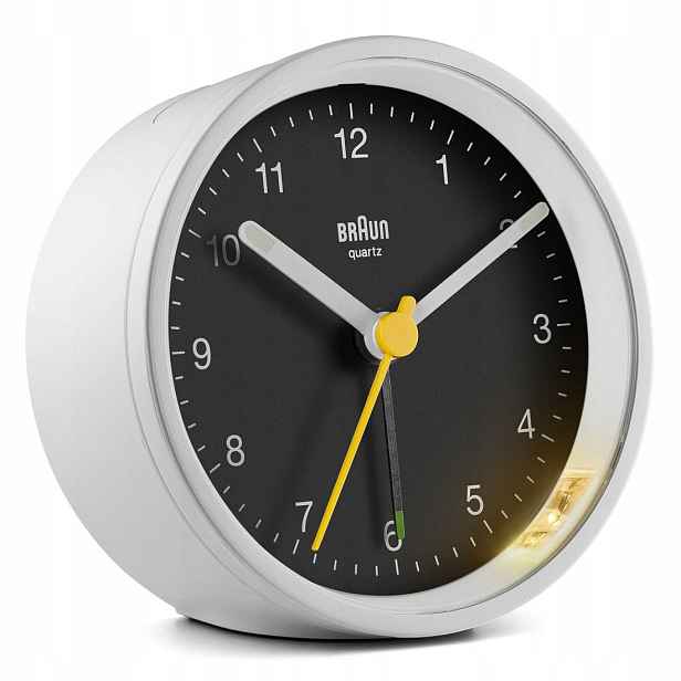 Klasický Budík Braun BC12WB Alarm Zdřímnutí Podsvěcení