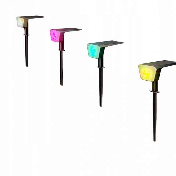 Led Solární Fiflyingové Zahradní Zapichovací Lampy Rgb, Venkovní, 4 Balení