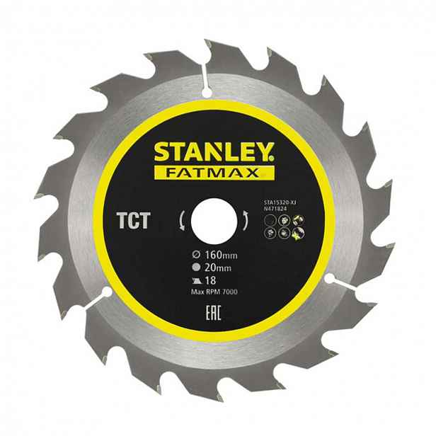 Stanley - Pilový kotouč na dřevo 160x20 mm, 18 zubů STA15320-XJ