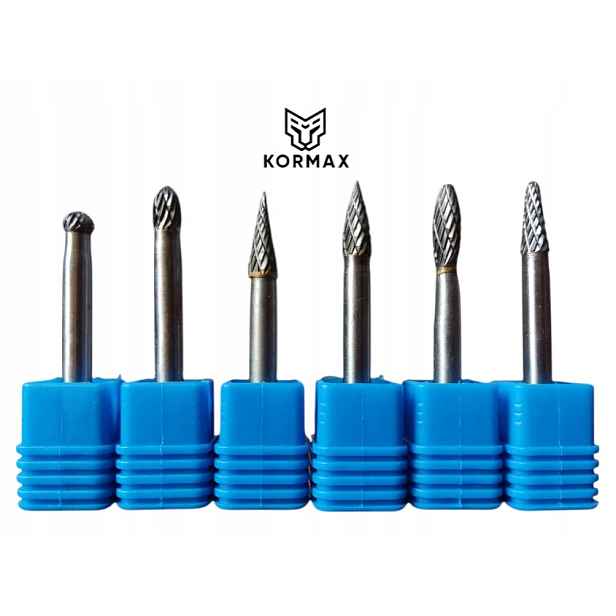 Rychlootáčkový frézovací rotační pilník 6 mm na kov s karbidem Set 6 Ks.
