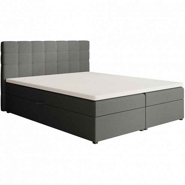 Beautysofa ČALOUNĚNÁ postel Topiq I 164/203/103, tmavě šedá, bouclé látka
