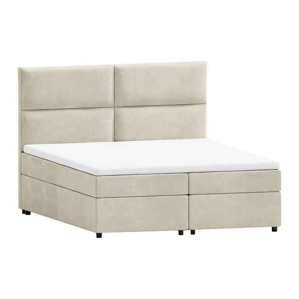 Béžová boxspring postel s úložným prostorem 180x200 cm Rico – Ropez