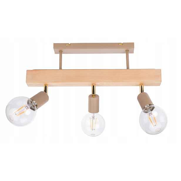 Dřevěná závěsná stropní lampa Lustr Stropní Svítidlo Loft Kašmír 3x E27