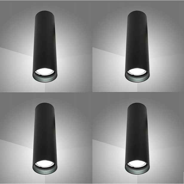 Led stropní reflektor GU10 Černý Nastavitelný Spot 20 cm 4 ks Klighten