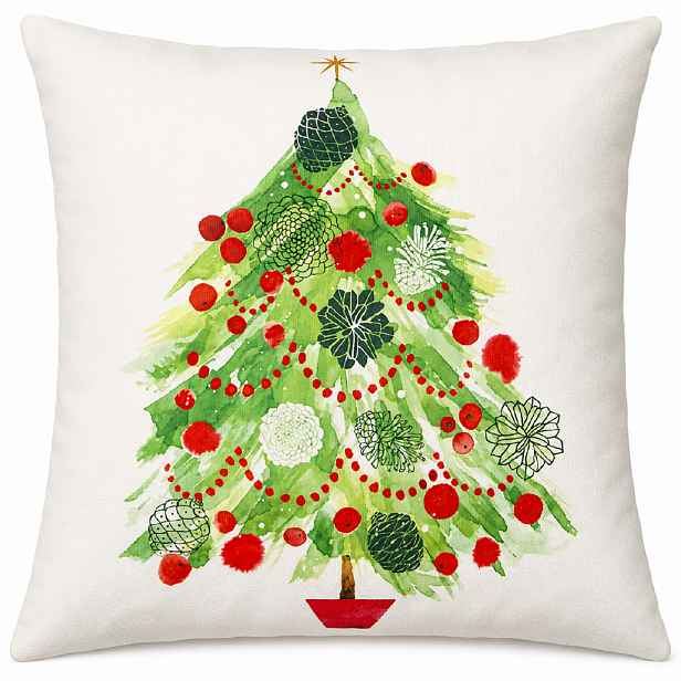 Vánoční povlak na polštář VELVET HOLLY motiv B 40x40 cm