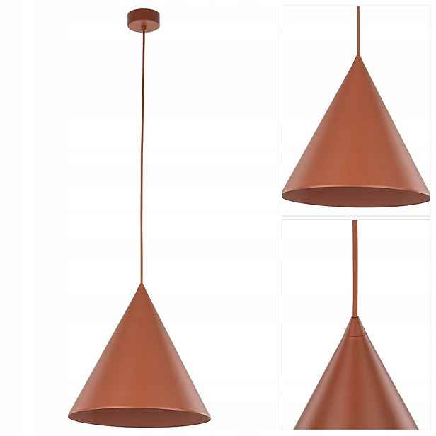 Závěsná lampa Cono červená s nastavitelnou výškou v kuchyni Tk Lighting