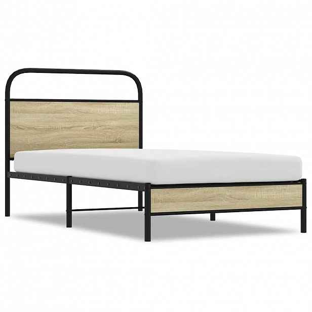 vidaXL Rám postele bez matrace 100x190 cm dub sonoma kompozitní dřevo