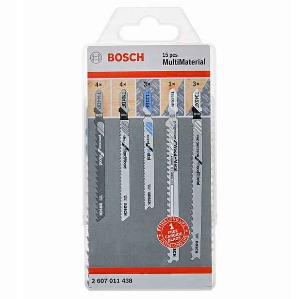 Sada pilových listů pro přímočarou pilu Držák T 15ks Bosch 2607011438