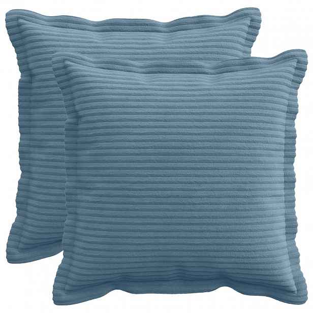 vidaXL Povlak na polštář 2 ks HOUTEN Modrá 40 x 40 cm manšestr