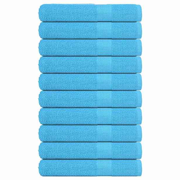 vidaXL Saunové osušky FROGN 10 ks tyrkysové 80x200 cm 360 g/m²