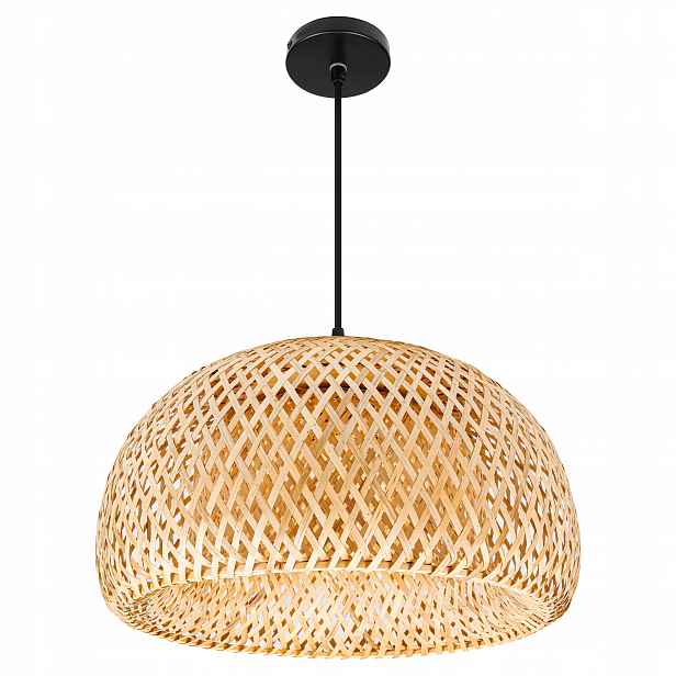 Závěsné stropní svítidlo lustr E27 pletené svítidlo 38 Cm boho Bambusová