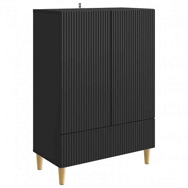 vidaXL Servírovací skříň Černá 66 x 34,5 x 95 cm Kompozitní dřevo