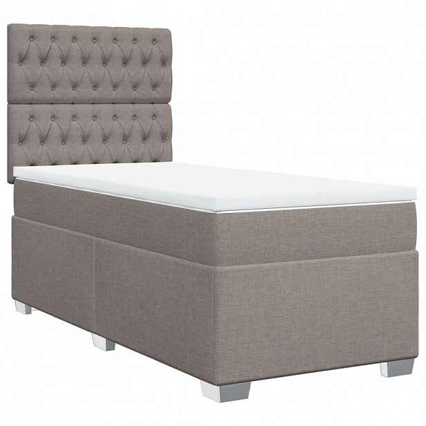 vidaXL Box spring postel s matrací taupe 100 x 200 cm textil