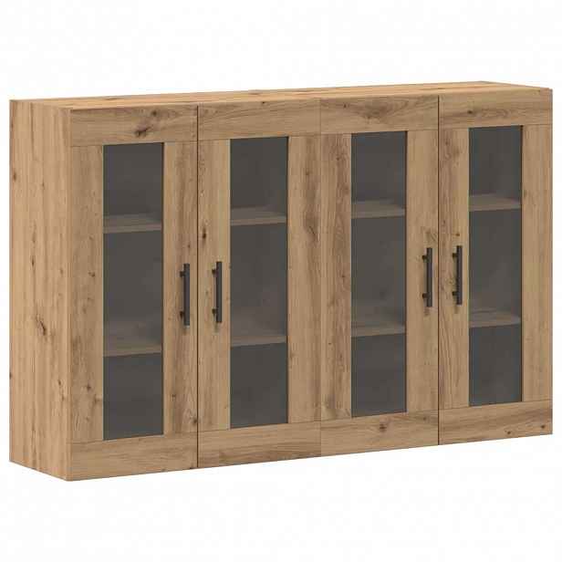 vidaXL Nástěnné skříňky 2 ks Artisan dub a černá 69,5 x 34 x 90 cm